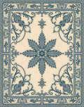 Elegant Teal Floral Arabesque Rug