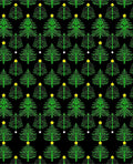 Green Evergreen Christmas Trees Yellow Stars Rug
