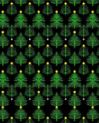Green Evergreen Christmas Trees Yellow Stars Rug
