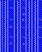 Bright Blue Vertical Stripe Collage Rug