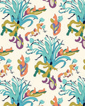 Eclectic Teal Orange Organic Abstract Rug