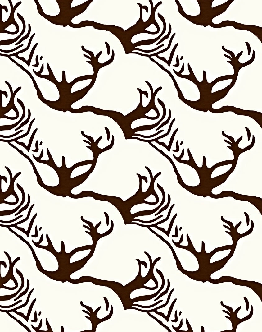 Dark Brown Antler Branch Serpentine Rug