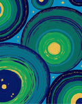 Vibrant Teal Swirl Galaxy Rug