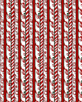 Crimson White Swirl Stripe Overlay Rug