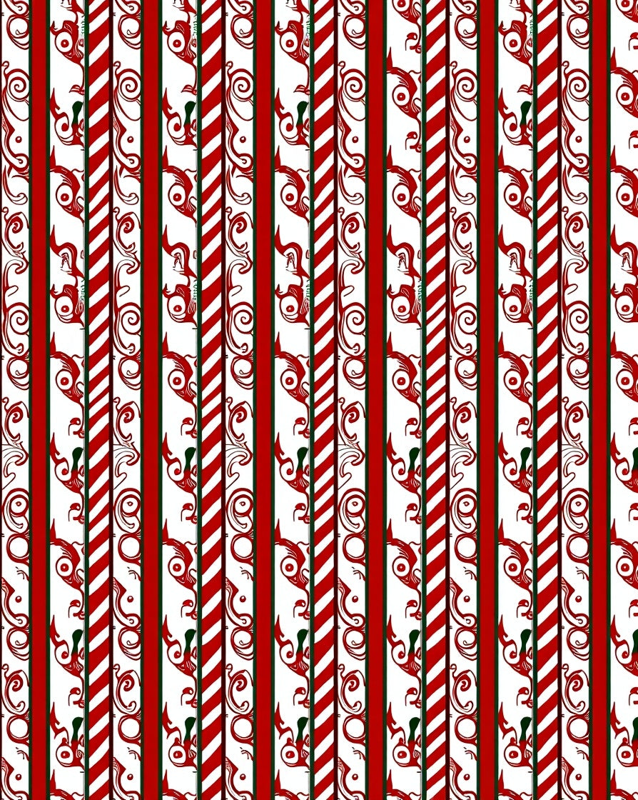 Crimson White Swirl Stripe Overlay Rug
