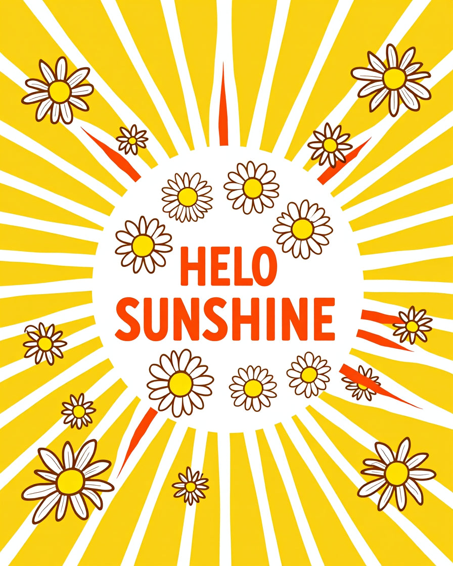 Yellow Daisy Sunshine Rays Rug