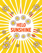 Yellow Daisy Sunshine Rays Rug