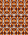 Bold Amber White Geometric Overlay Rug