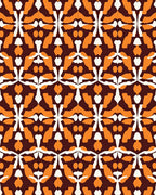 Bold Amber White Geometric Overlay Rug
