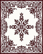 Deep Burgundy Scrollwork Star Medallion Rug