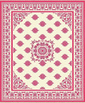 Crimson Floral Medallion Damask Rug