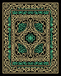 Yellow Green Interlaced Floral Medallion Rug