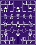 Bold Purple Geometric Number Grid Rug
