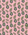 Pink Green Leafy Botanical Arrangement Rug
