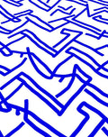 Bold Blue Abstract Geometric Lines Rug