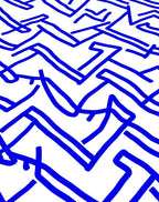 Bold Blue Abstract Geometric Lines Rug