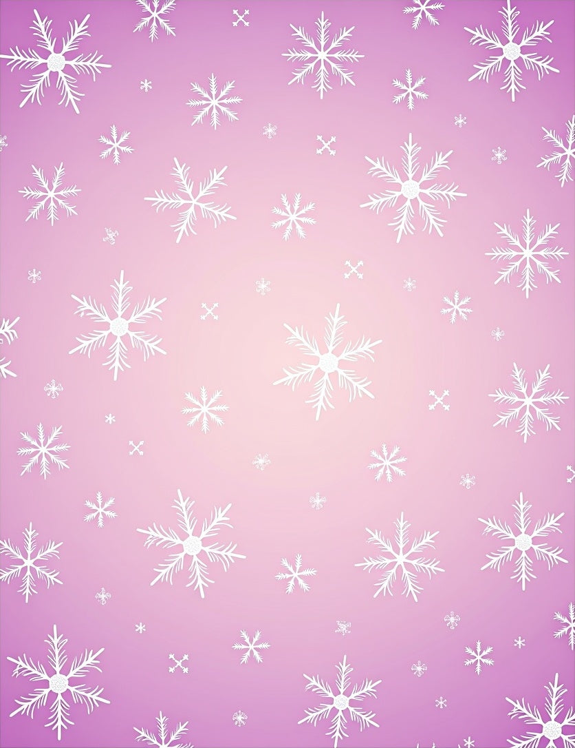 Pink Snowflake Cluster Background Rug