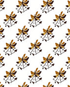 Gold Amber Festive Bell Repeating Pattern Rug