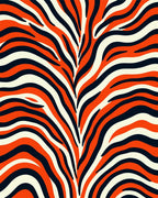 Bold Orange Ivory Animal Print Rug