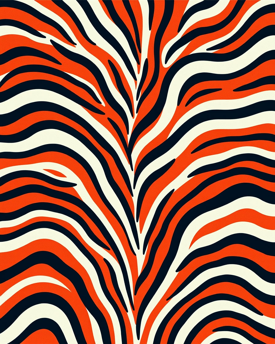 Bold Orange Ivory Animal Print Rug
