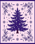 Deep Blue Festive Spruce Snowflake Collage Rug