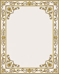 Ornate Gold Floral Corner Frame Rug