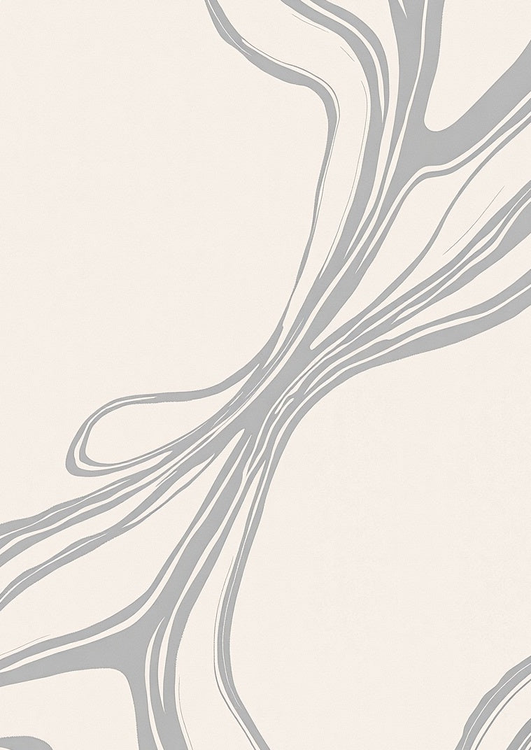 Creamy Beige Swirl Abstract Rug