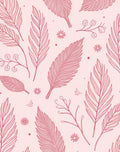 Coral Feather Botanical Vine Rug