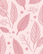 Coral Feather Botanical Vine Rug