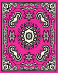 Bright Pink Floral Mandala medallion Rug