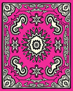 Bright Pink Floral Mandala medallion Rug
