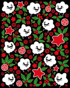 Whimsical Sheep Red Holly Stars Rug