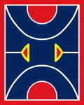 Modern Red Blue Geometric Arrows Rug