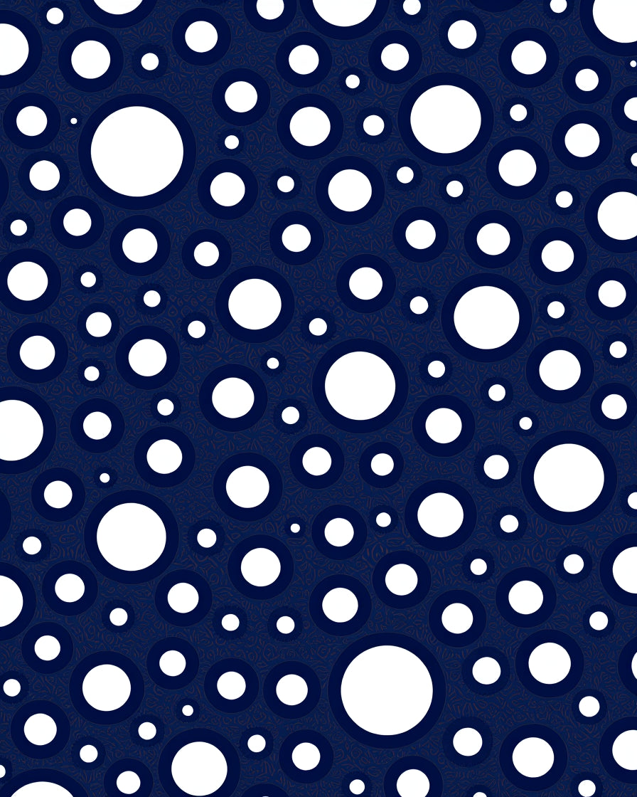 Deep Navy Circles Arrangement Rug