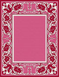 Art Nouveau Crimson Floral Frame Rug