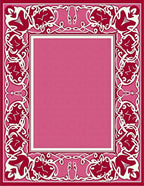 Art Nouveau Crimson Floral Frame Rug