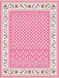 Bright Pink Traditional Floral Vine Rug