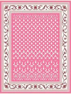 Bright Pink Traditional Floral Vine Rug