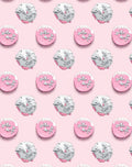 Pink White Circular Snowflakes Rug