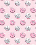 Pink White Circular Snowflakes Rug