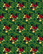 Deep Emerald Lush Floral Garland Rug