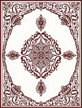 Ornate Crimson Floral Medallion Rug