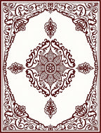 Ornate Crimson Floral Medallion Rug