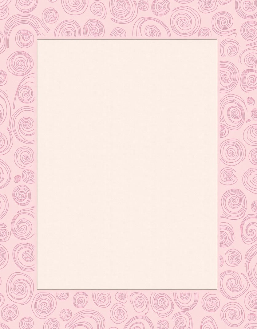 Pastel Pink Swirl Collage Rug