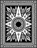 Black White Sunburst Mandala Medallion Rug