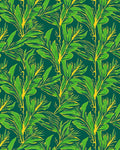 Verdant Jungle Branch Emerald Leaf Pattern Rug