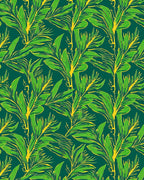 Verdant Jungle Branch Emerald Leaf Pattern Rug
