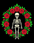 Gothic Skeleton Rose Garland Rug