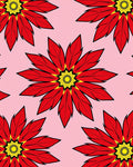 Bold Red Floral Petal Medallion Rug