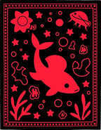 Bold Red Aquatic Life Scene Rug